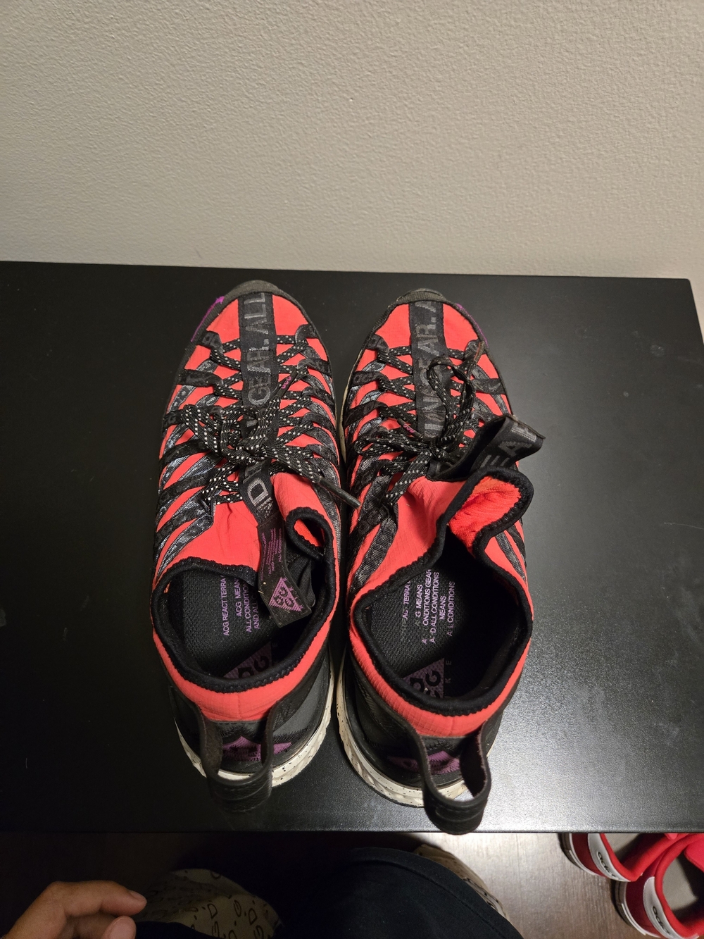 Nike Kids Bright Red and Black Trail Sneakers